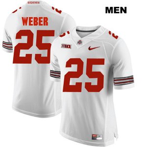 Men's NCAA Ohio State Buckeyes Mike Weber #25 College Stitched Authentic Nike White Football Jersey PI20M05AN